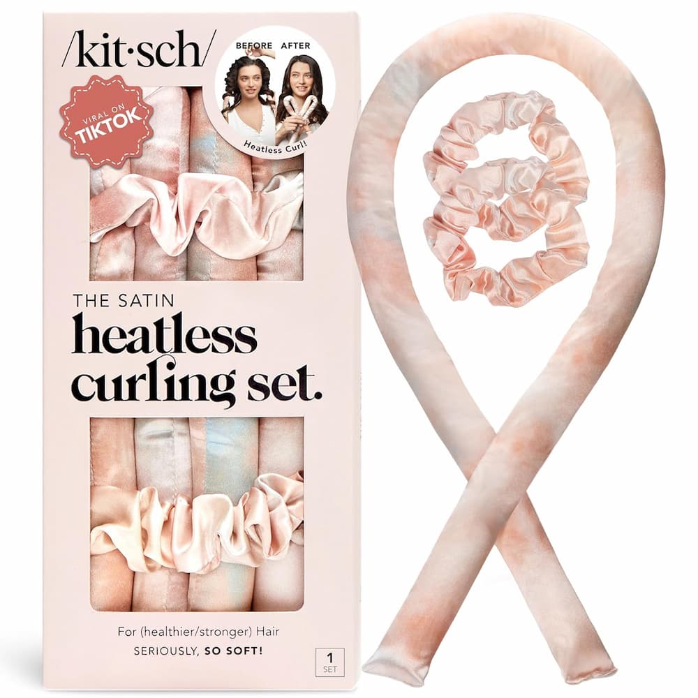 Kitsch Satin Heatless Curling Set Sunset Tie Die Packaging