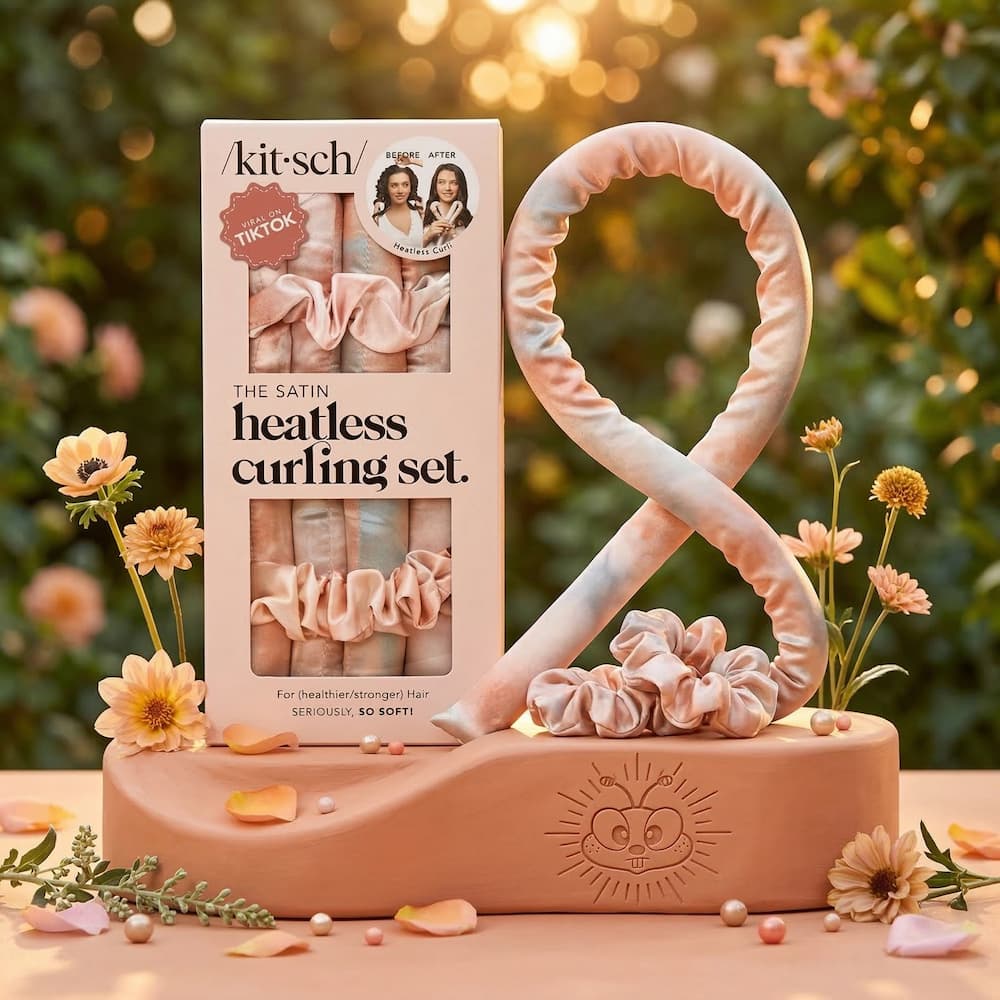 Kitsch Satin Heatless Curling Set Tie Dye