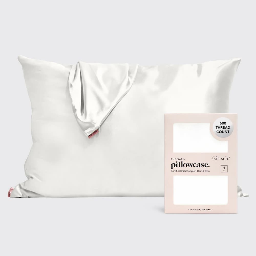 Kitsch Satin Pillowcase in Ivory King Size Packaging
