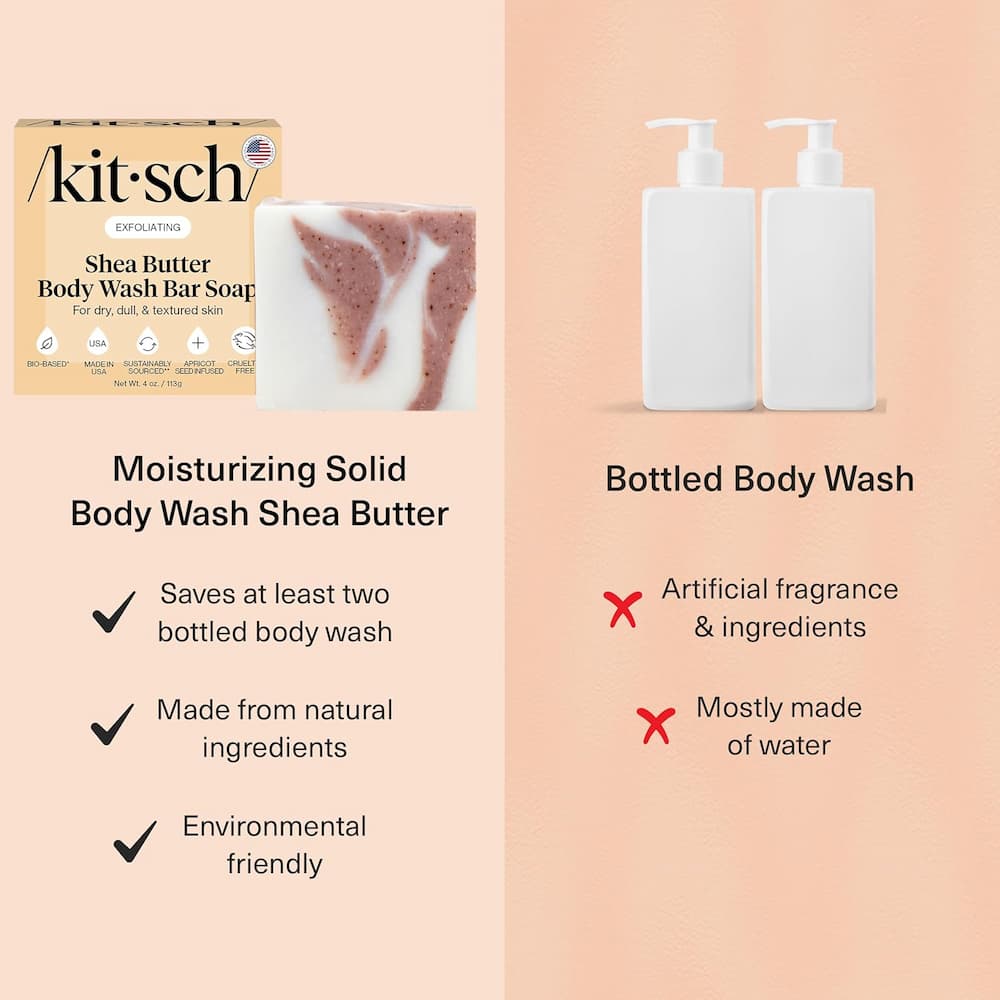 Kitsch Shea Butter Exfoliating Body Wash Skin Benefits