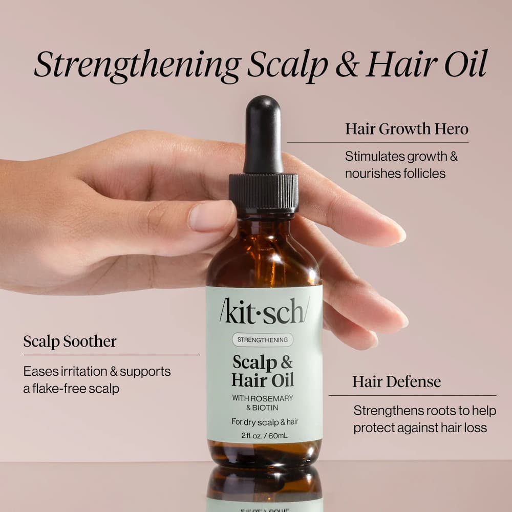 Kitsch Strengthening Rosemary Biotin Scalp Hair Oil Features
