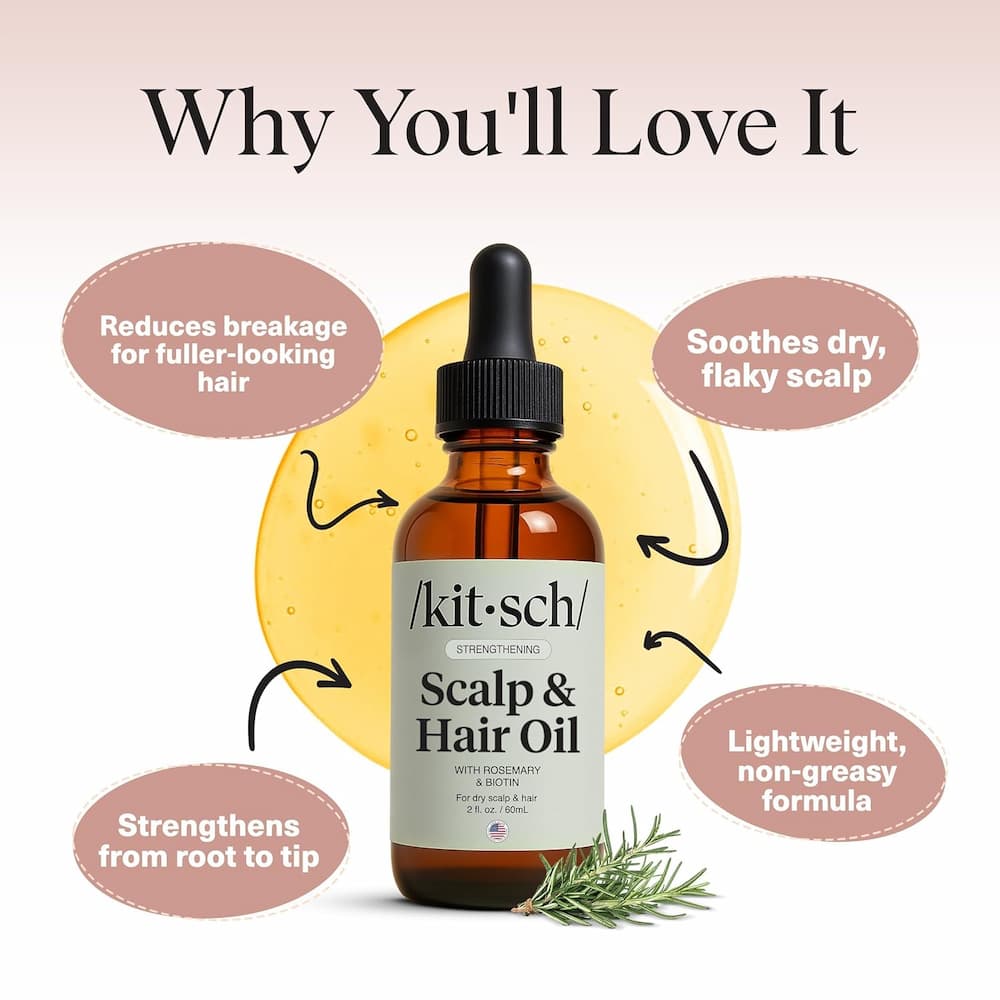 Kitsch Strengthening Rosemary Biotin Scalp Hair Oil Key Details