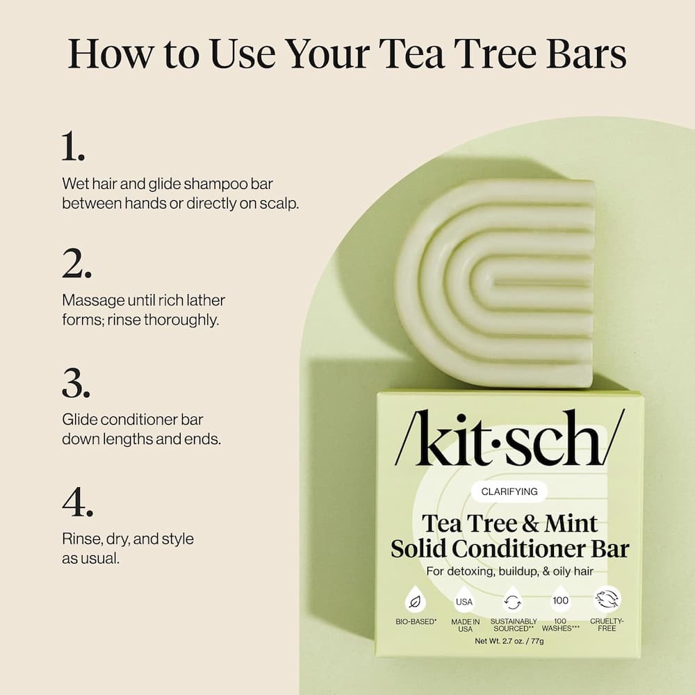 Kitsch Tea Tree Mint Clarifying Conditioner Bar How To use