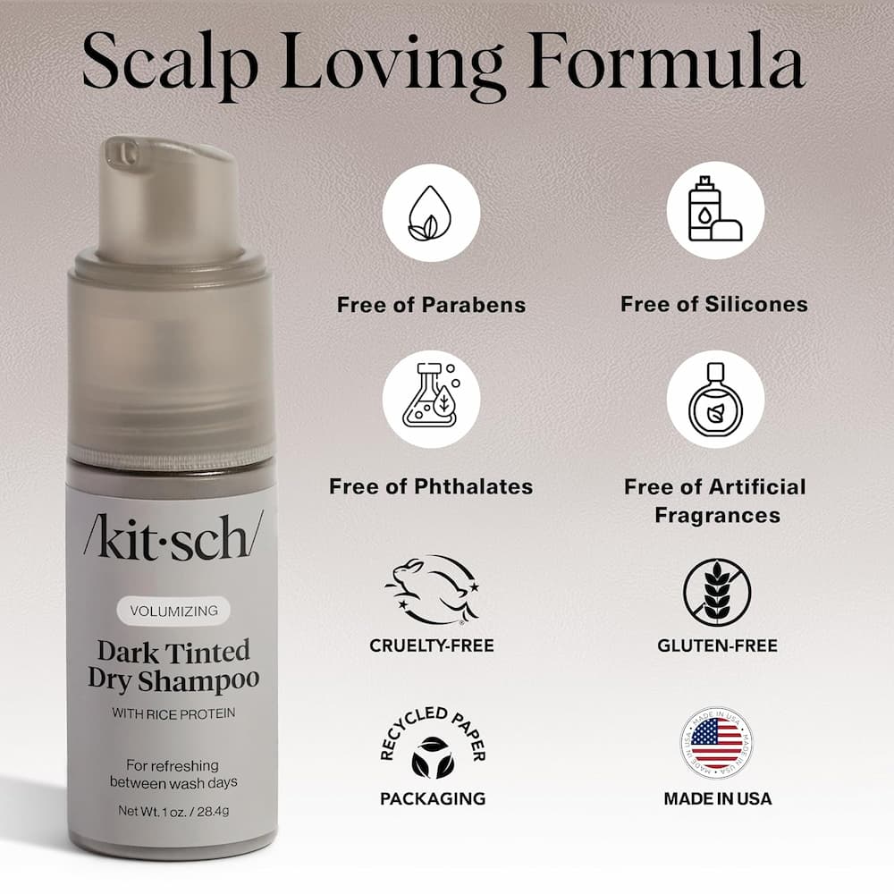 Kitsch Volumizing Rice Protein Dry Shampoo Dark Benefits