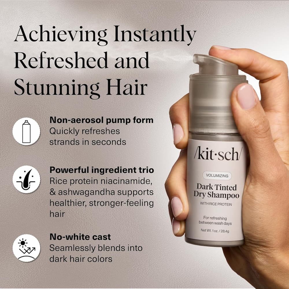 Kitsch Volumizing Rice Protein Dry Shampoo Dark Tinted Features