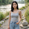 Light heather Grey Cotton Cami