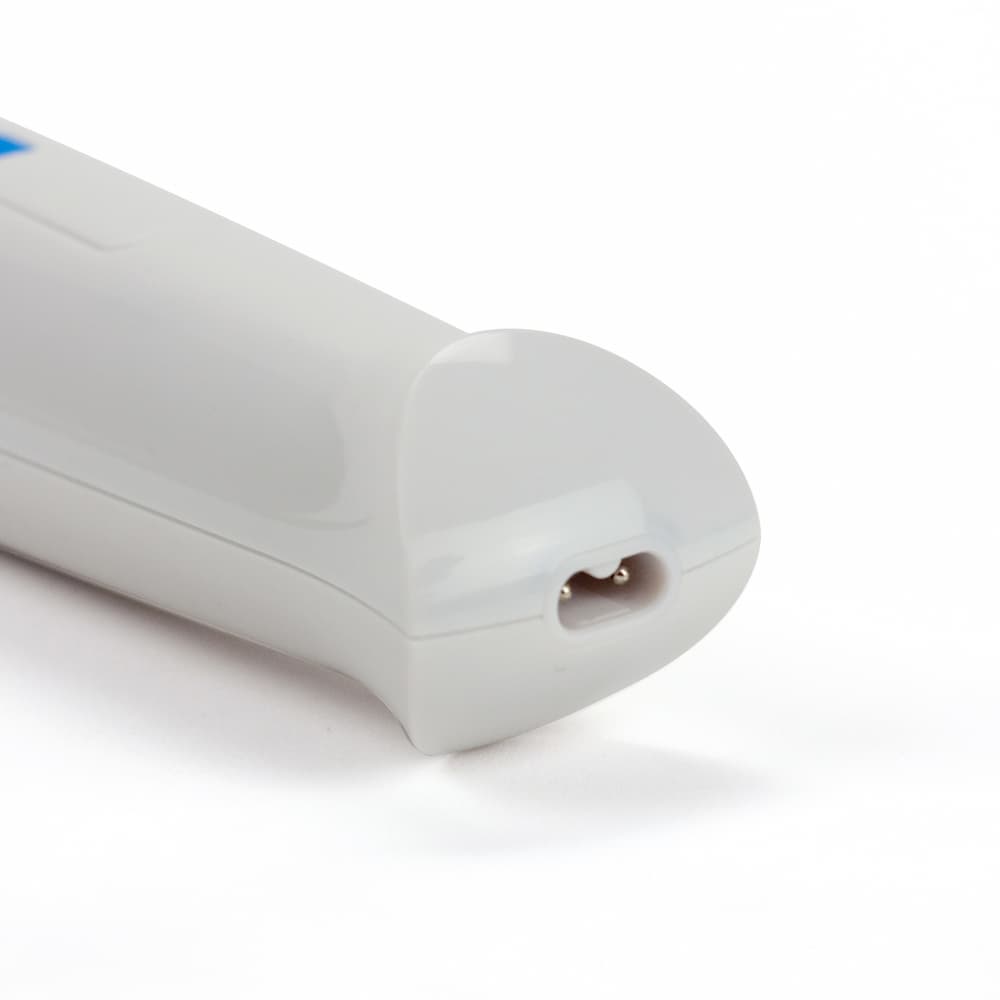 Magic Wand Mini USB rechargeable wand massager with blue and white finish