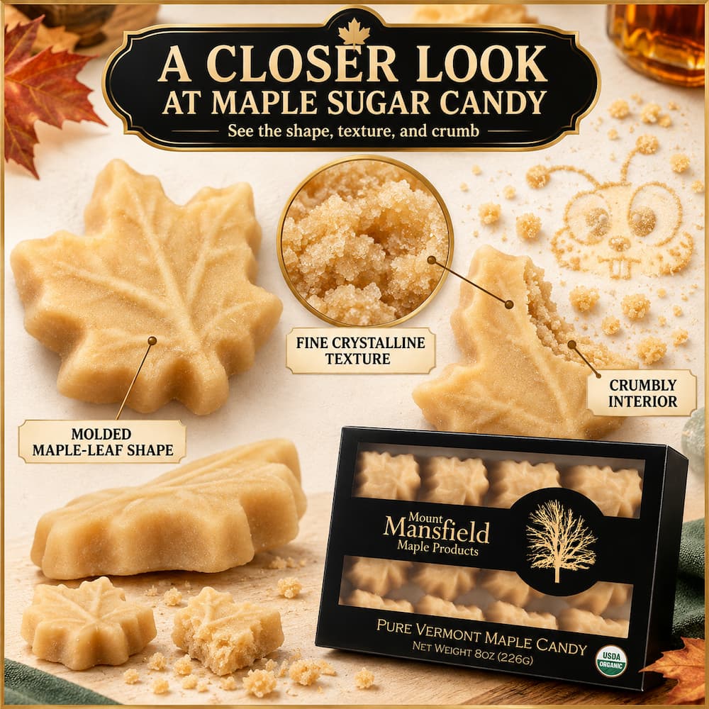 Mount Mansfield Organic Pure Vermont Maple Sugar Candy Whats Inside