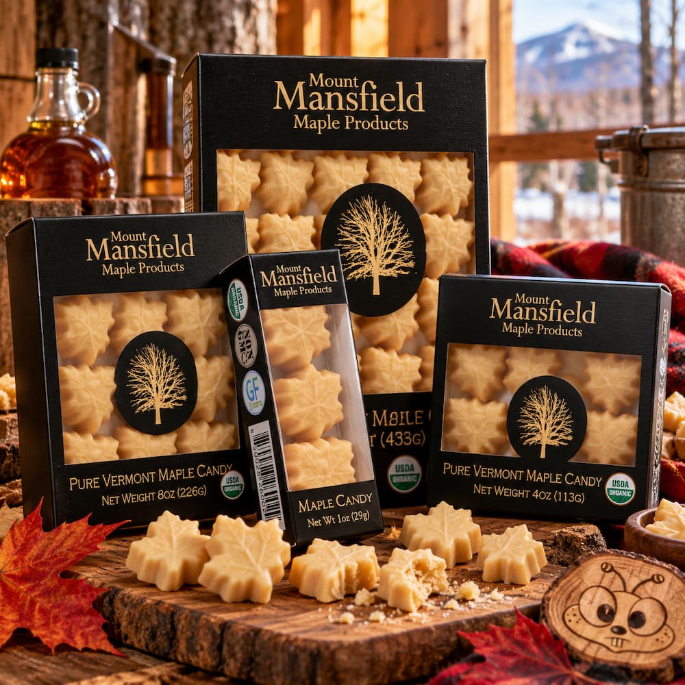 Mount Mansfield Organic Pure Vermont Maple Sugar Candy