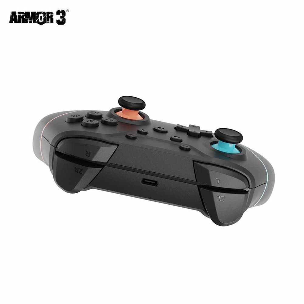 NuChamp Pro Wireless Switch Controller Black Orange Shoulder Buttons