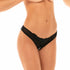 Women’s lace pearl underwear with open-front design