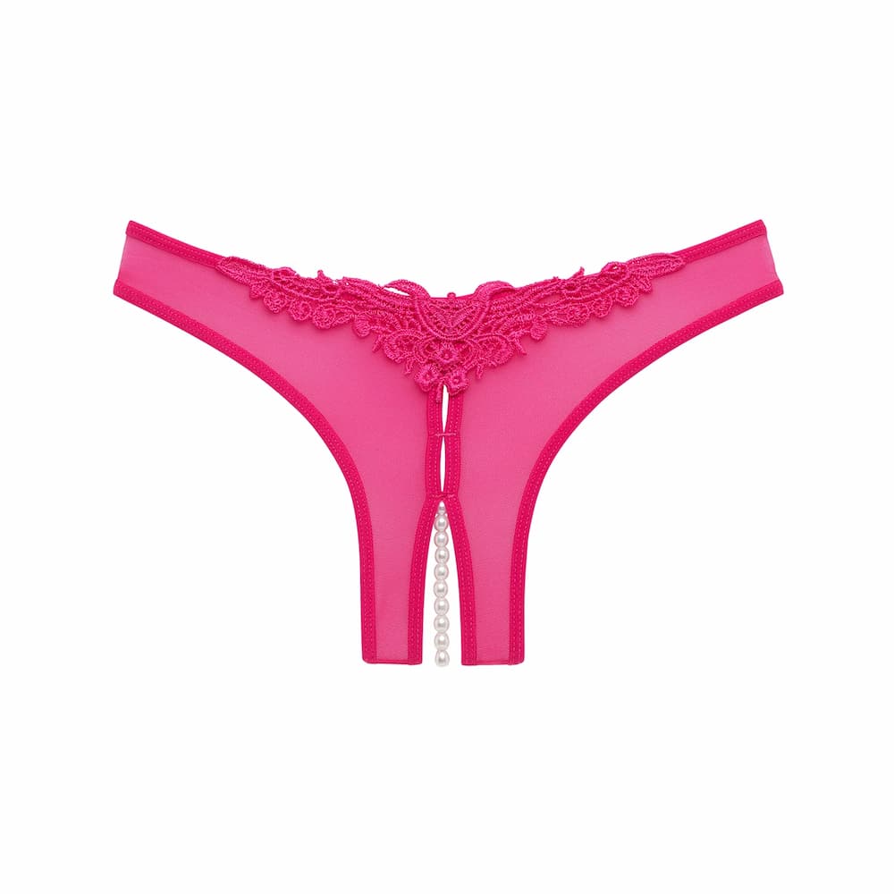 Oh La La Cheri Paradise Lace Pearl Thong Pink