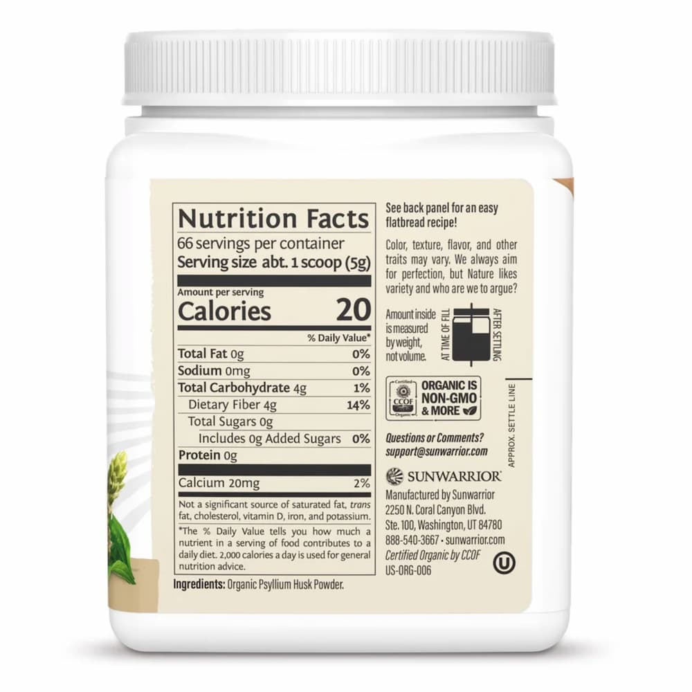 Organic Psyllium Husk Powder Ingredient List