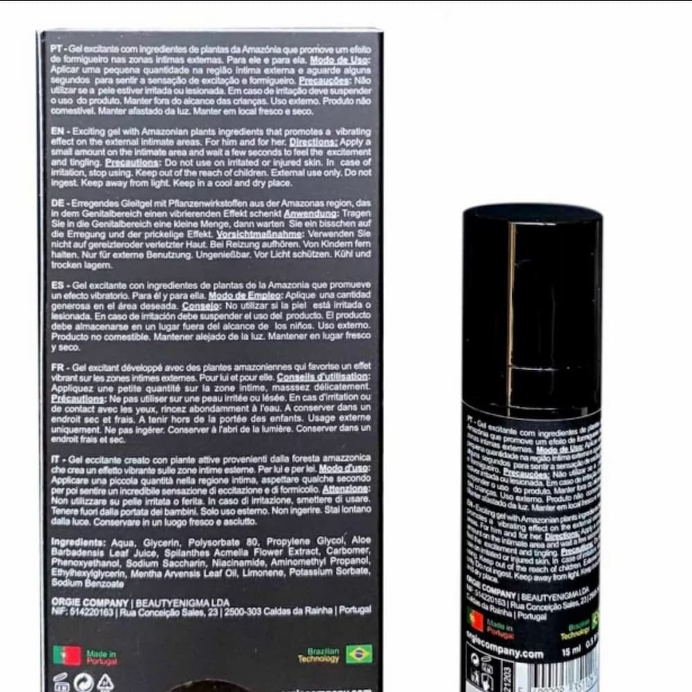 Orgie Sexy Vibe Liquid Vibrator Ingredients
