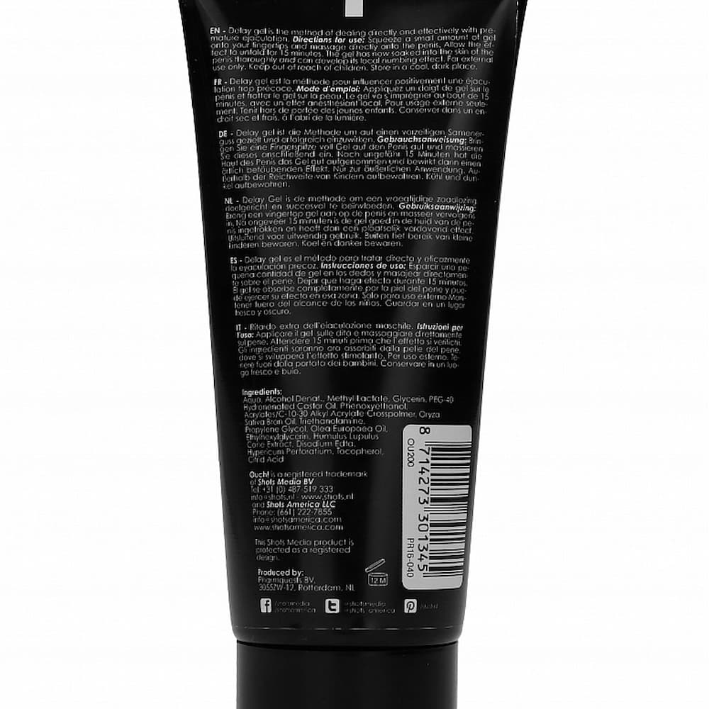 Ouch Delay Gel Ingredients