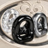 Oxballs 360 Cocksling in Clear Ice, Steel and Black, top view of the dual-opening design