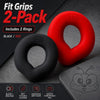 Oxballs Fit Grips Black Red Cockring Set