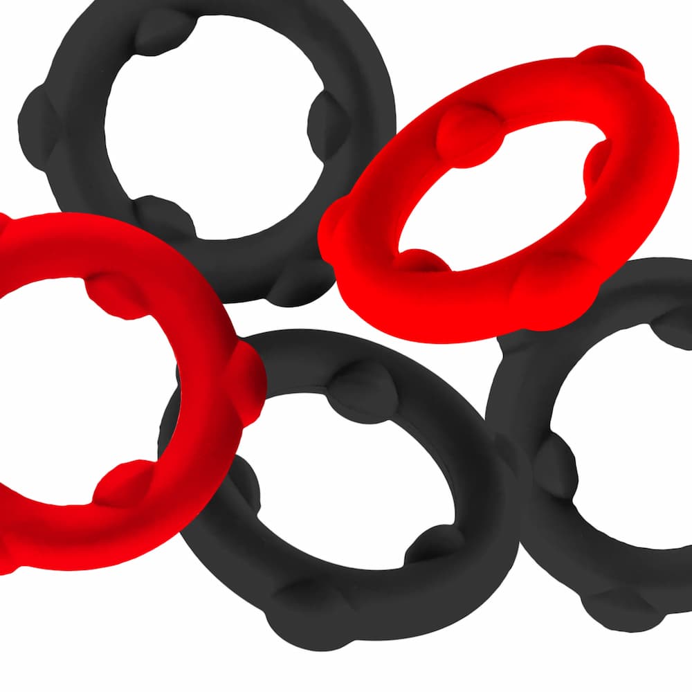 Oxballs Gearheads Cockring Red Black