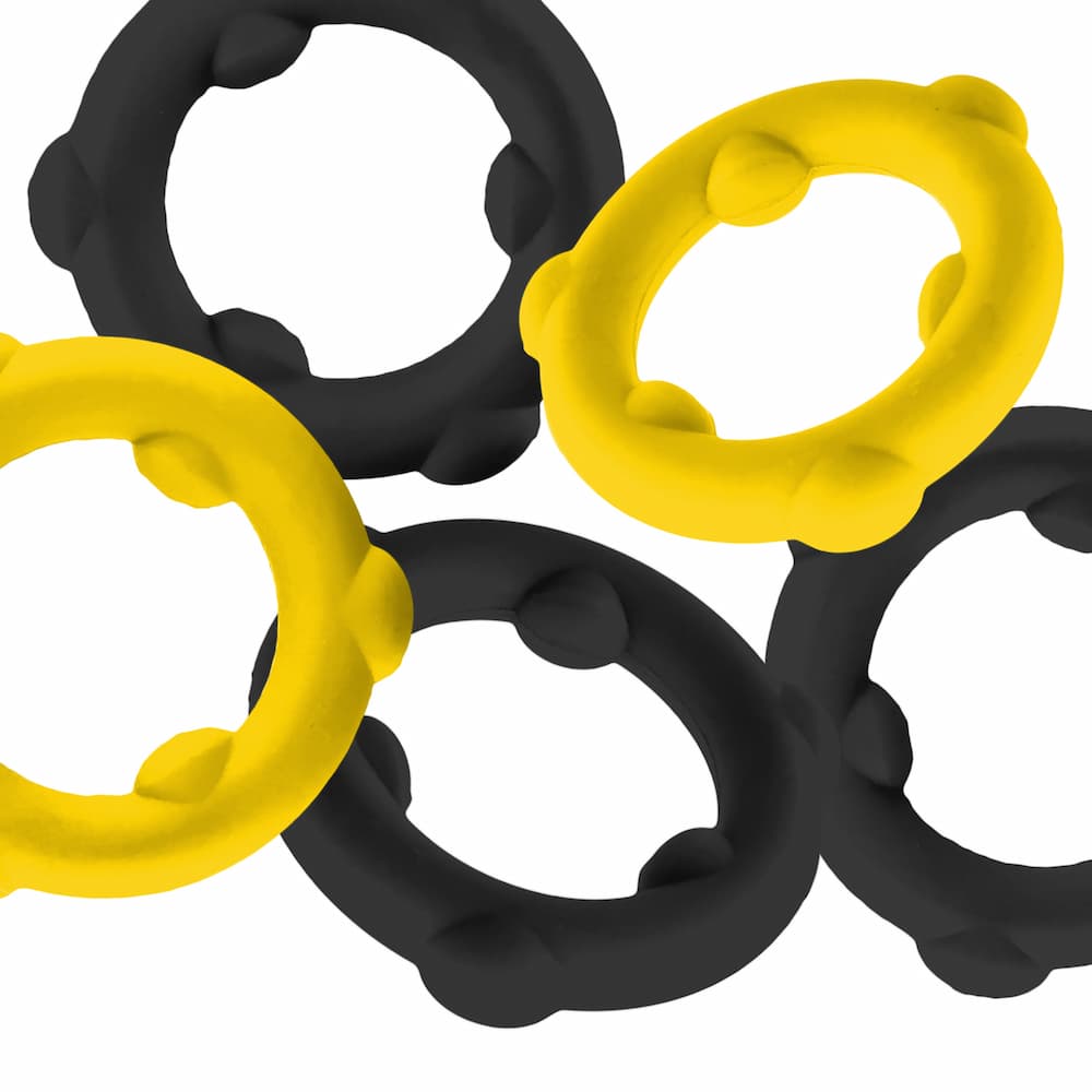 Oxballs Gearheads Cockring Yellow Black