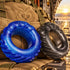 Oxballs Grunt platinum silicone cockring with military-inspired raised exterior tread