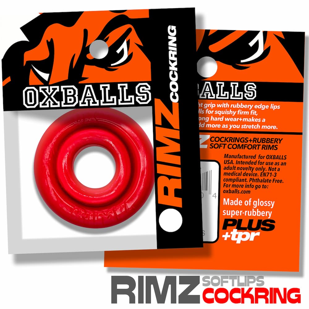 Oxballs rimz cockring red packaging