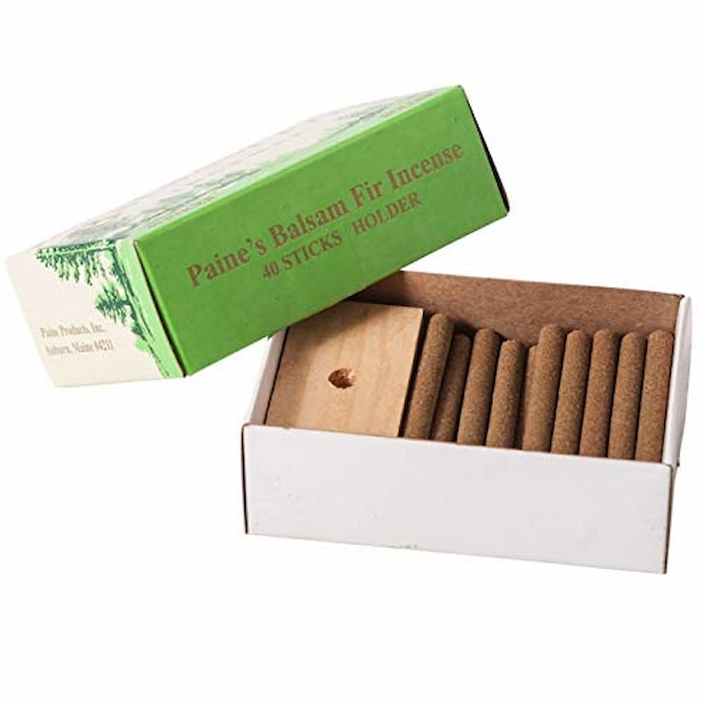 Paine 40 Balsam Fir Incense Sticks and Holder Container