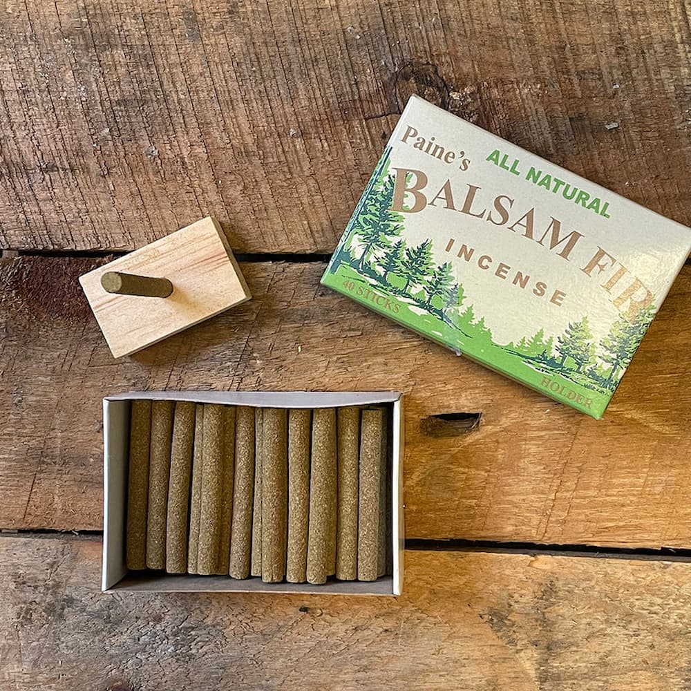 Paine 40 Balsam Fir Incense Sticks and Holder Front
