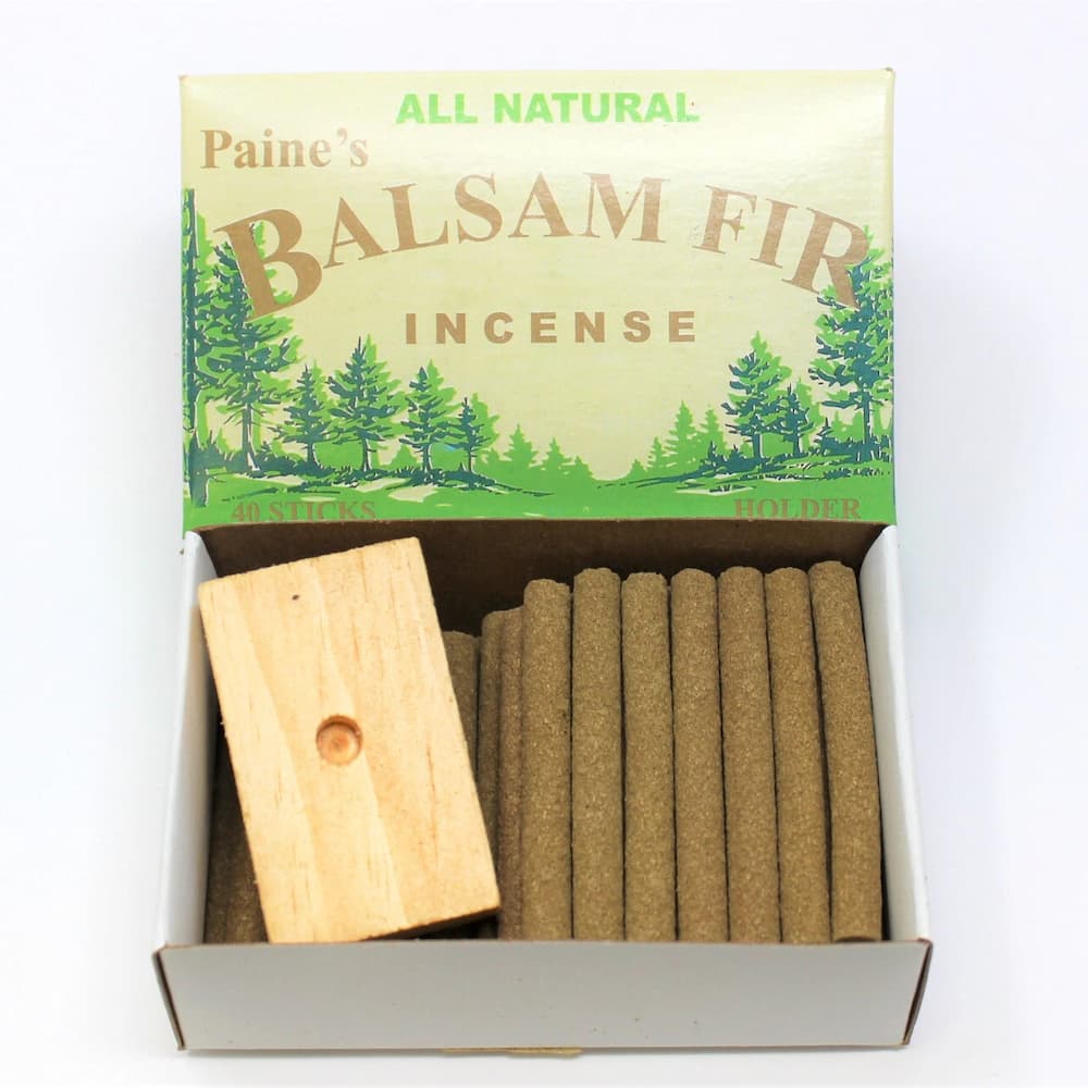 Paine 40 Balsam Fir Incense Sticks and Holder Inside