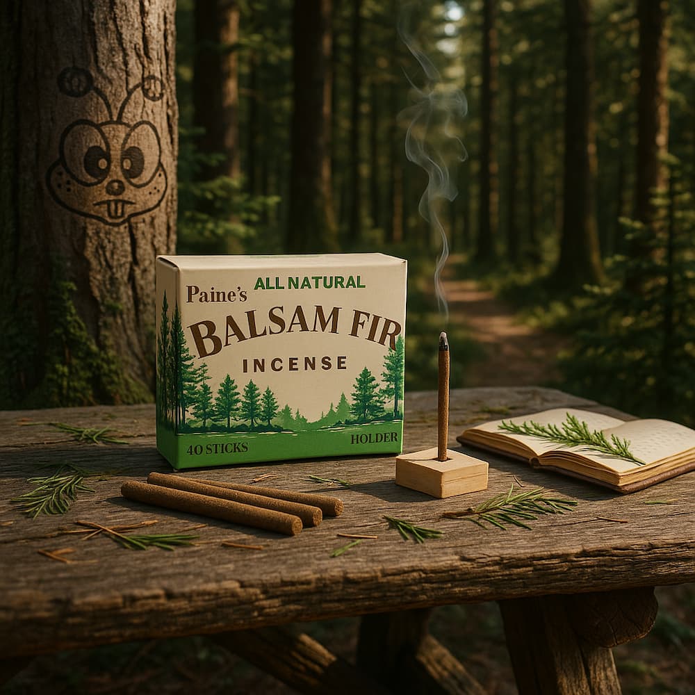 Paines 40 Balsam Fir Incense Sticks and Holder