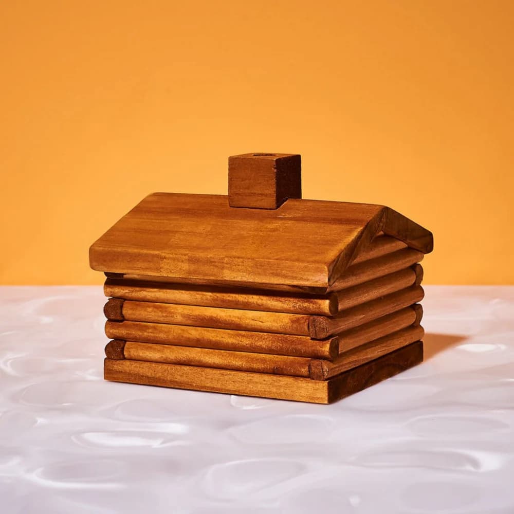 Paines Balsam Fir Log Cabin Incense Burner Large Back