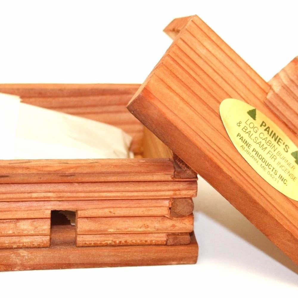 Paines Balsam Fir Log Cabin Incense Burner Large Box