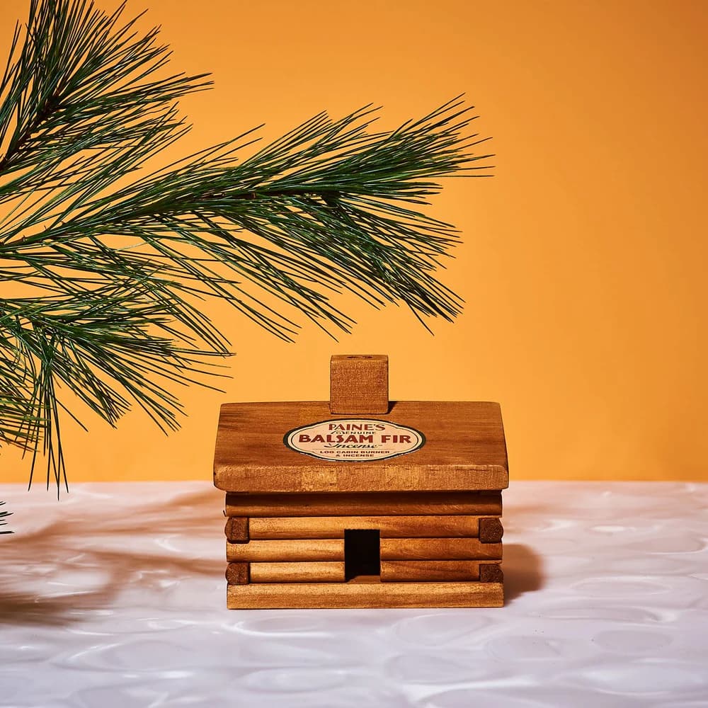 Paines Balsam Fir Log Cabin Incense Burner Large Front
