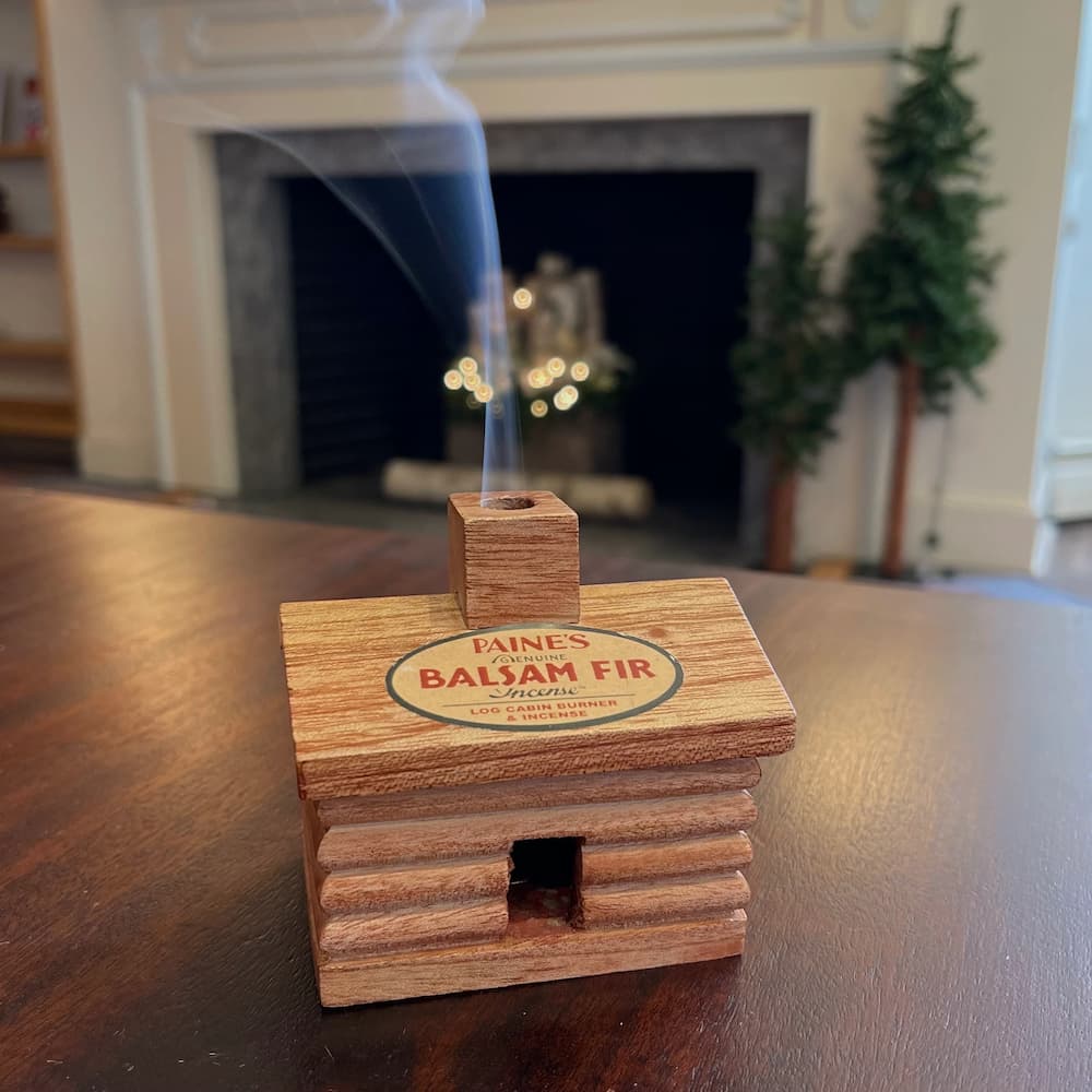 Paines Balsam Fir Log Cabin Incense Burner Large Holder