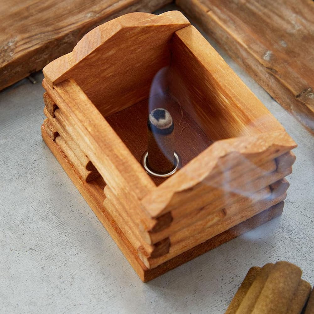 Paines Balsam Fir Log Cabin Incense Burner Large Inside Sticks