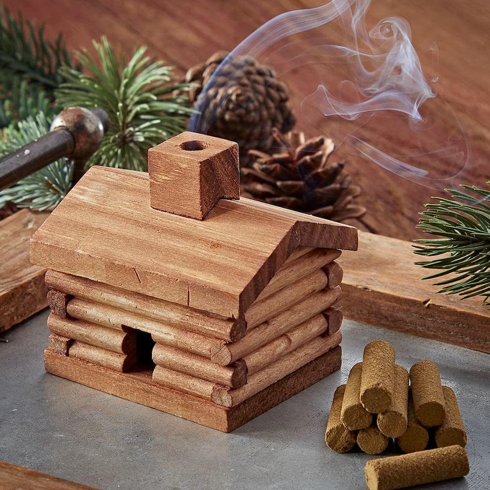 Paines Balsam Fir Log Cabin Incense Burner Large Size