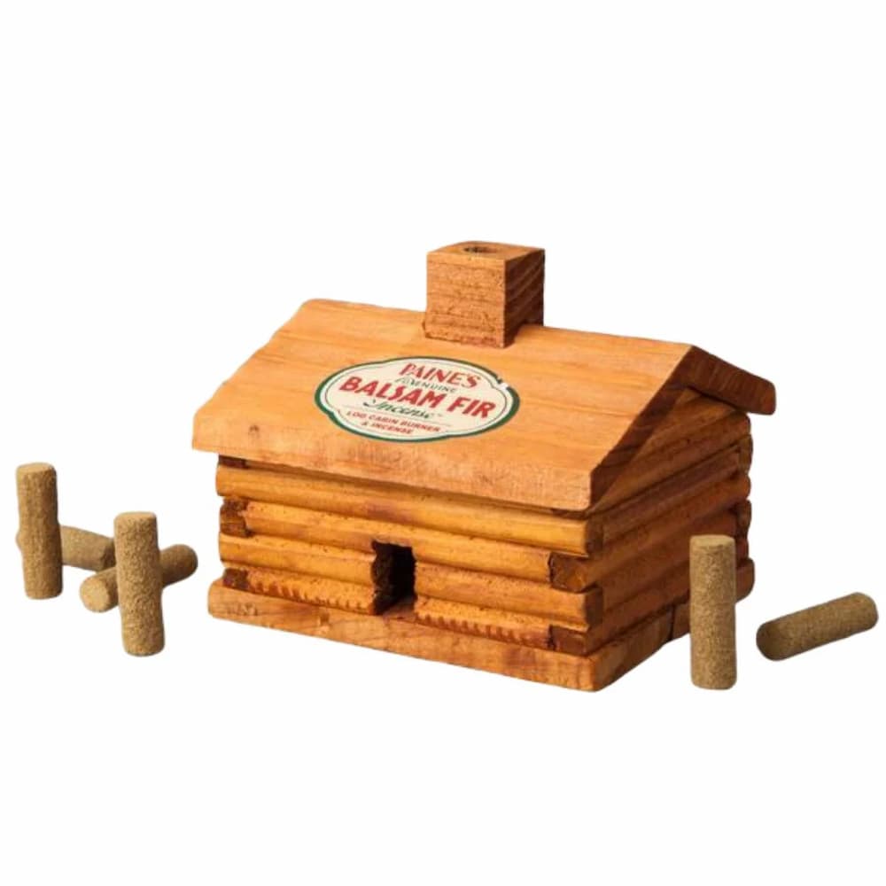 Paines Balsam Fir Log Cabin Incense Burner Small