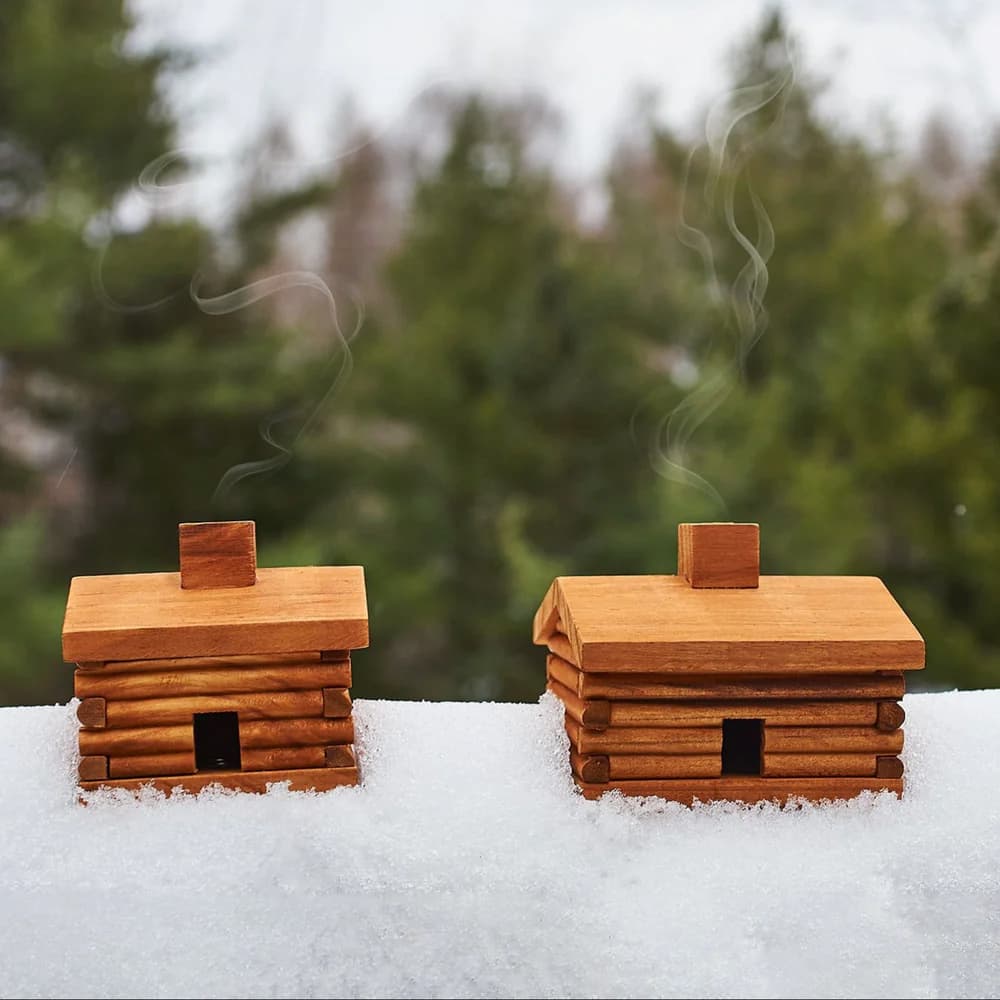 Paines Balsam Fir Log Cabin Incense Holders Large