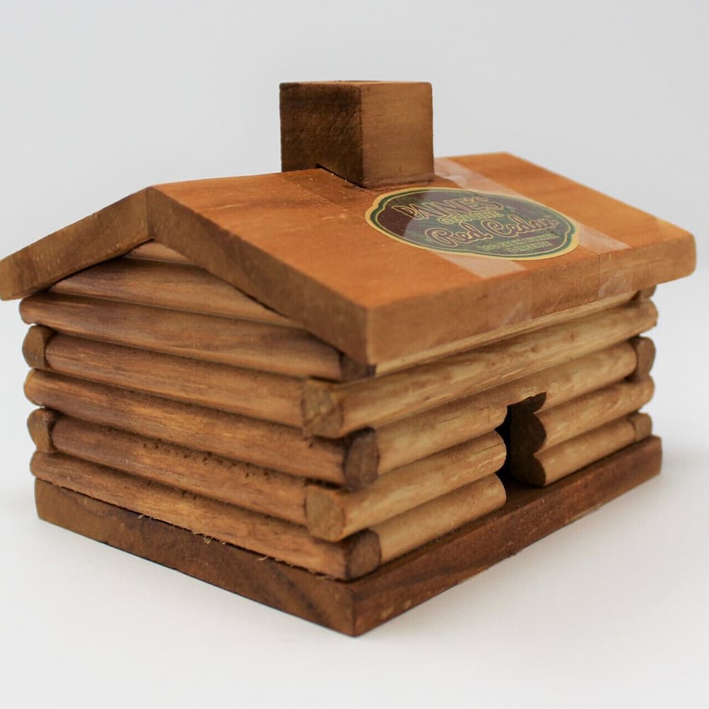 Paines Red Cedar Log Cabin Incense Burner Side Angle