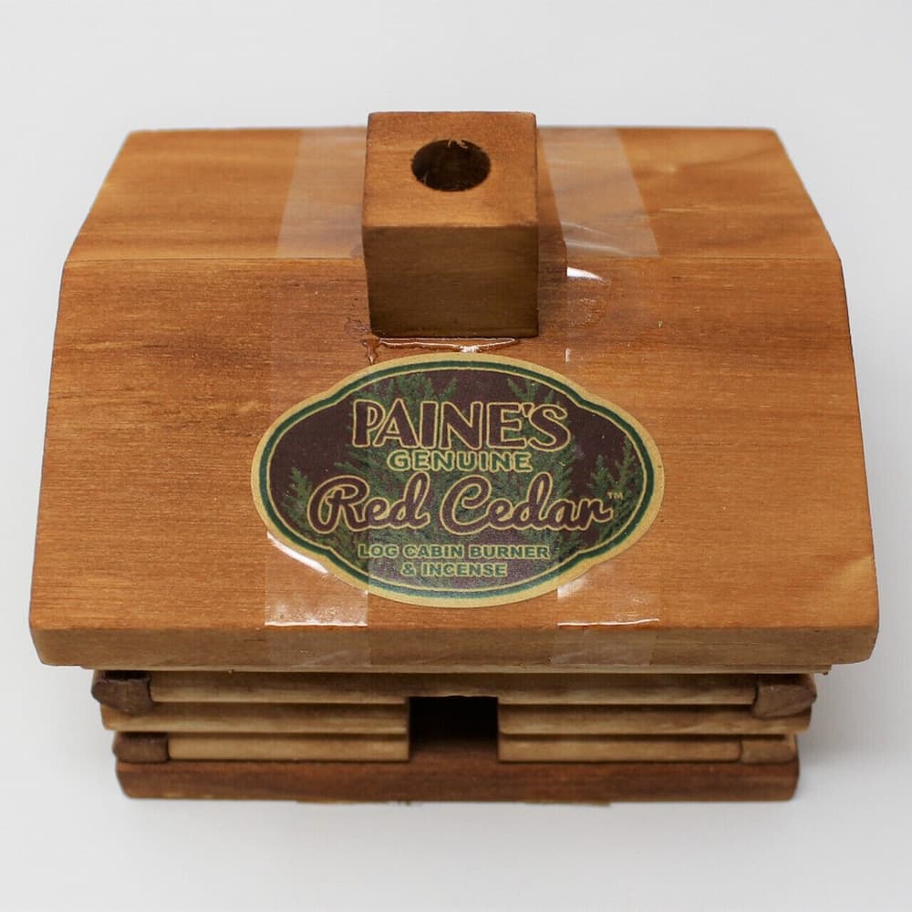 Paines Red Cedar Log Cabin Incense Burner Stock Photo