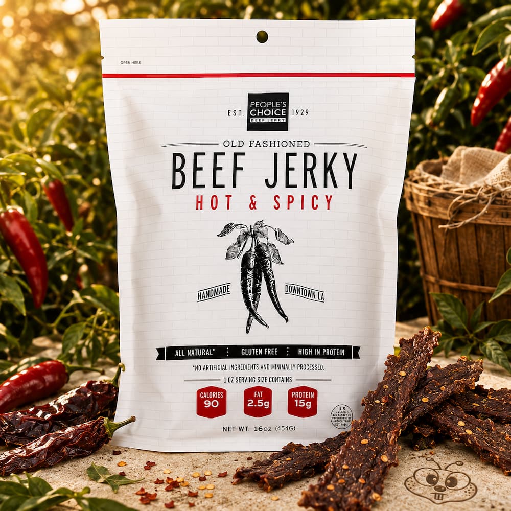 Peoples Choice Old Fashioned Hot Spicy Beef Jerky 16oz