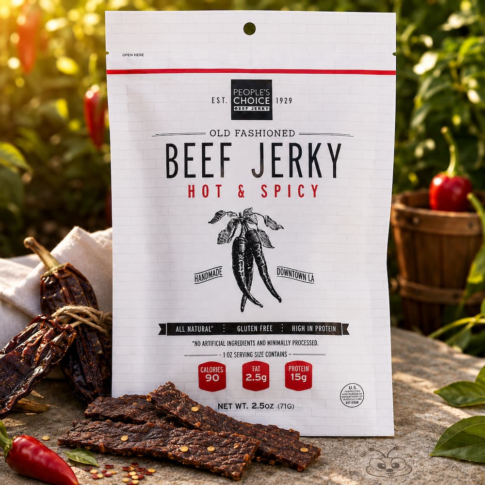 Peoples Choice Old Fashioned Hot Spicy Beef Jerky 2.5oz