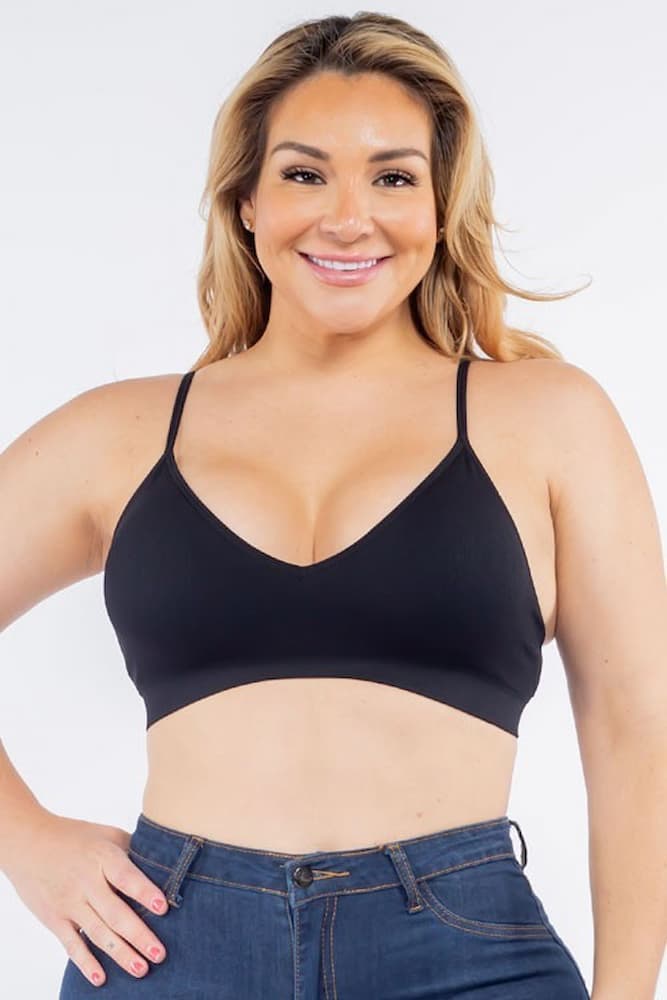 Plus Size Seamless Bralette Black