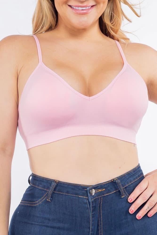 Plus Size Seamless Bralette Pink