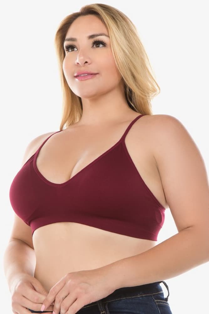 Plus Size Seamless Bralette Red Side