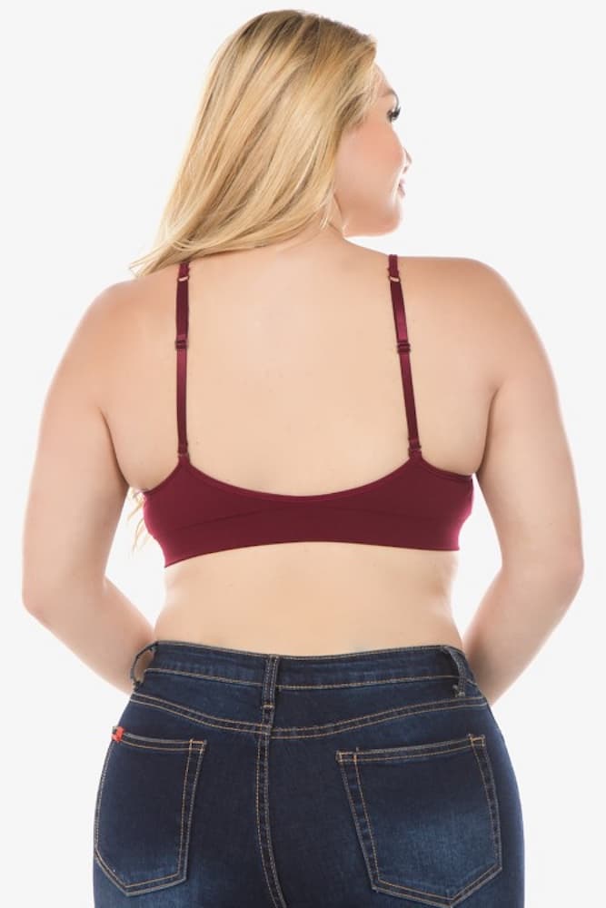 Plus Size Seamless Bralette Red