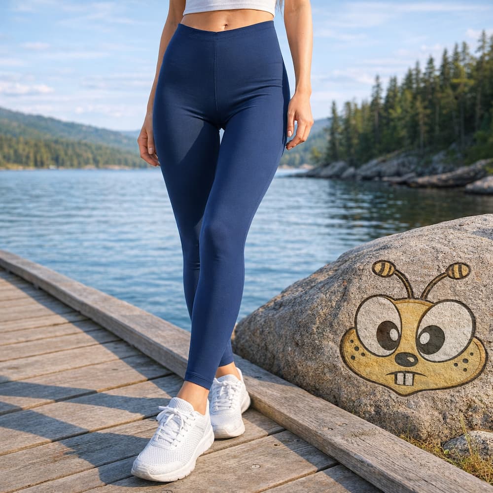 Premium Microfiber Leggings Light Navy