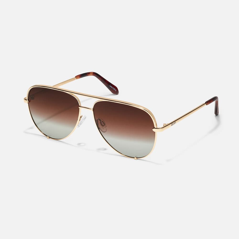 Quay High Key Gold Brown Polarized Lens Side