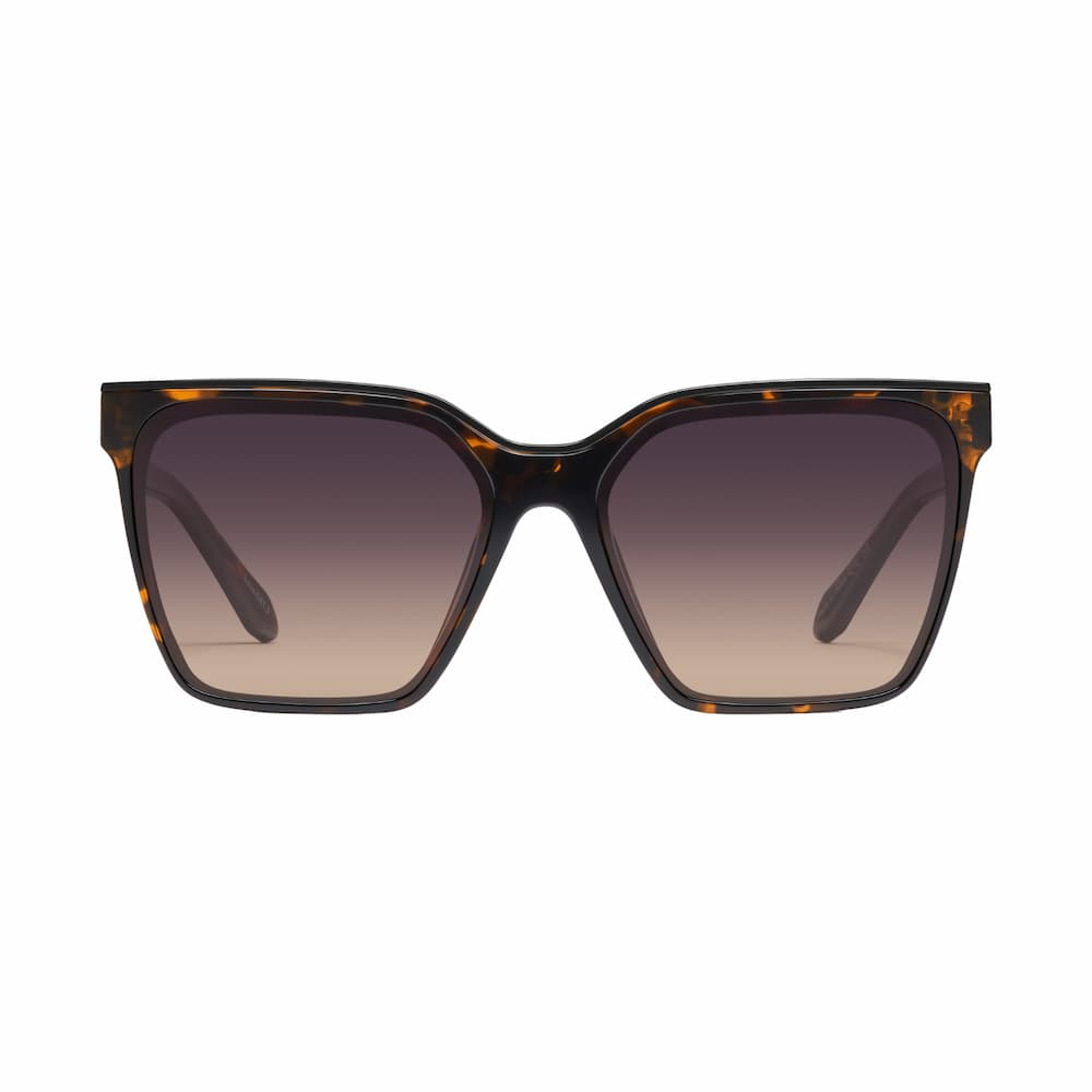 Quay Level Up Tort Gold Frame Smoke Polarized Lens Front