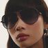 Quay Open Tab Black Smoke Side Model