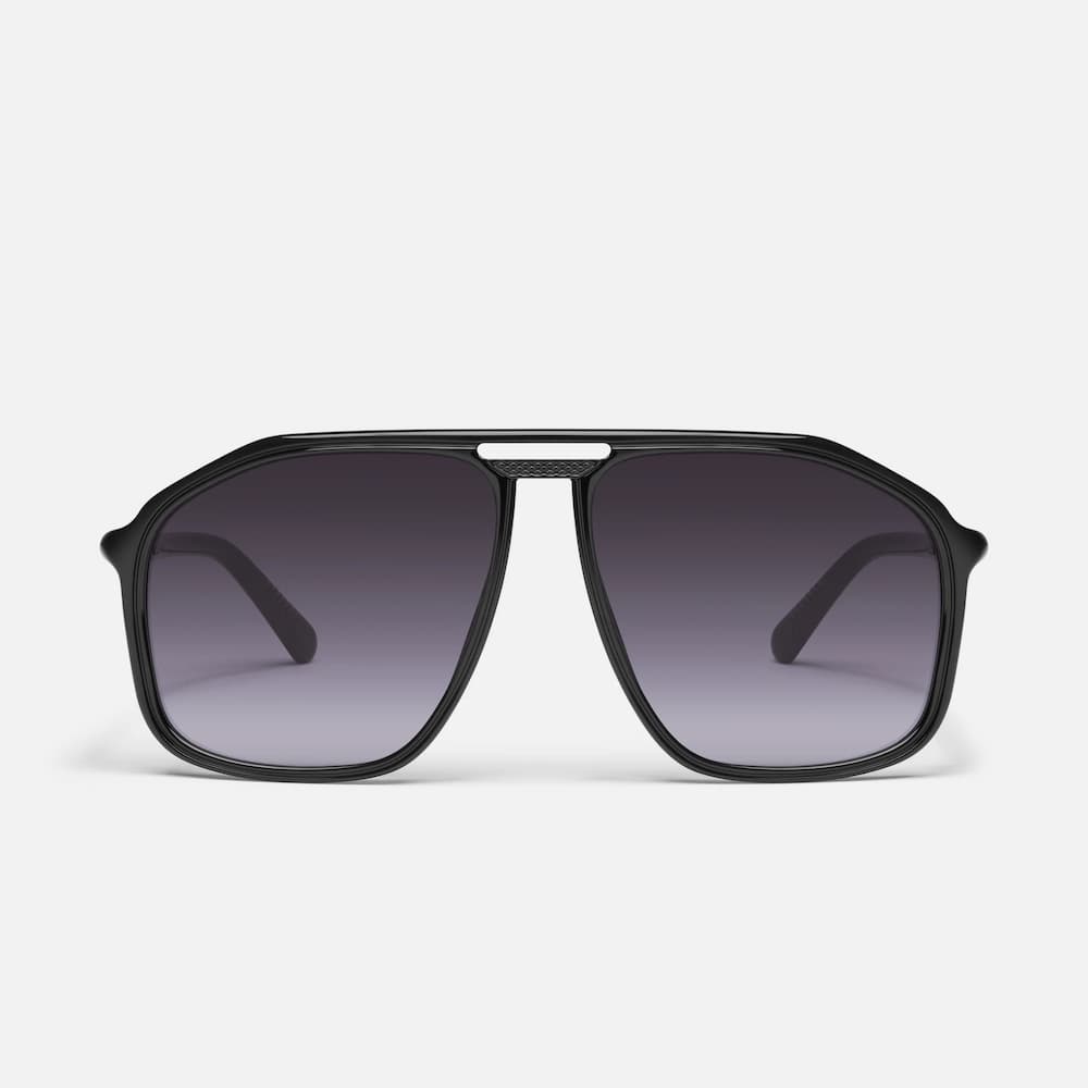 Quay Studio Sesh Black Frame Smoke Lens Front
